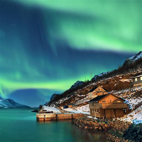 Northern Lights Wallpaper 4k Aurora Borealis Norway Night Time