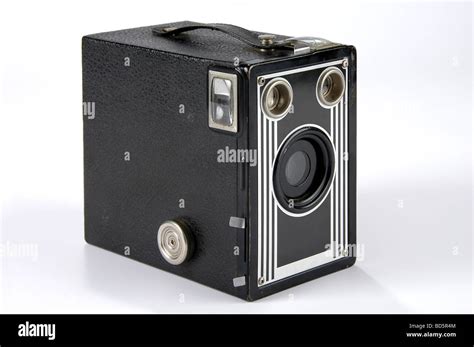 Vintage Box Camera Isolated Over White Background Stock Photo Alamy