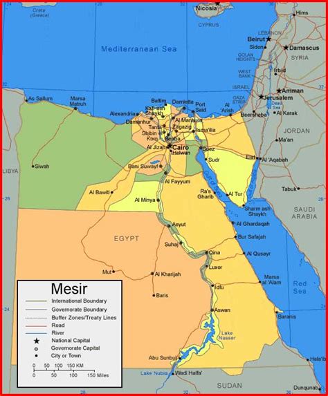 Peta Negara Mesir Lengkap Dengan Kota Dan Batas Wilayah Tata Ruang