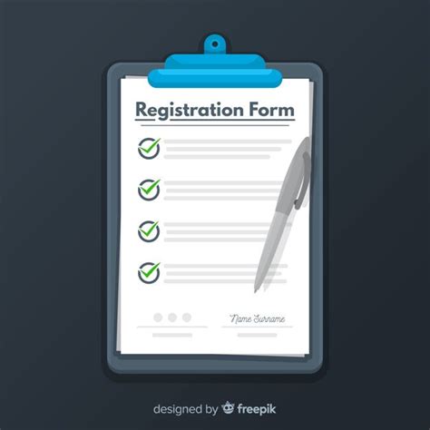 Download Registration Form Template With Flat Design For Free