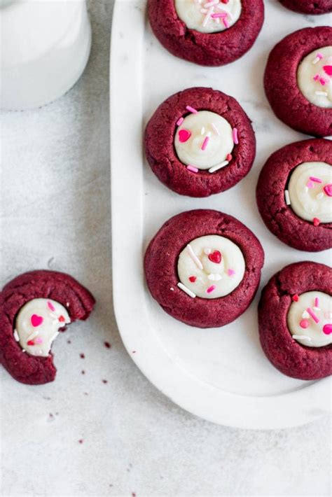 Red Velvet Thumbprint Cookies A Cookie Named Desire