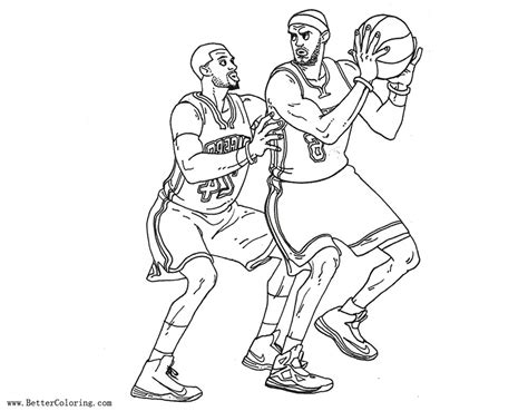 Nba coloring pages logos lebron james archives new for on big boss basketball coloring pictures basketball players free nba Lebron James Coloring Pages VS Paul George - Free ...