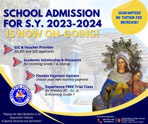 Enrollment For New Assumpta Academy Bulacan Inc