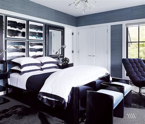 Black And White And Blue Bedrooms
