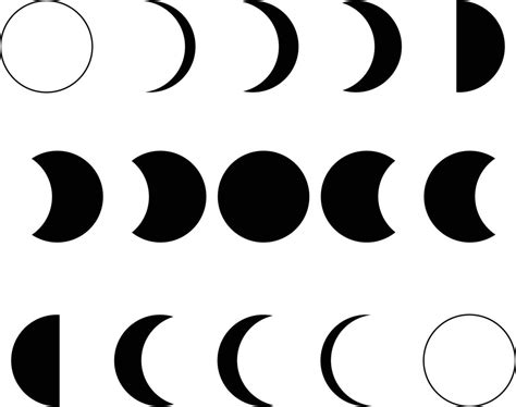 Moon Phases Black Icon On White Background Lunar Phases Sign The Sun