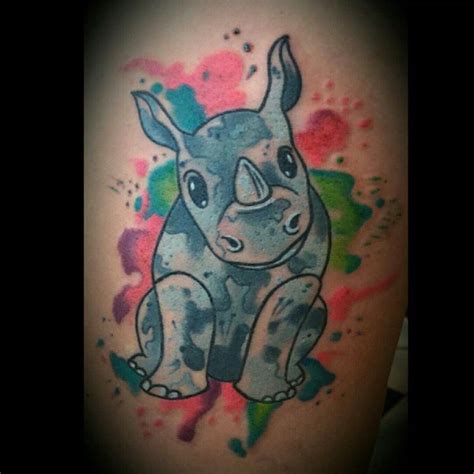 Watercolor Rhino Rhino Tattoo Inspirational Tattoos Cool Tattoos