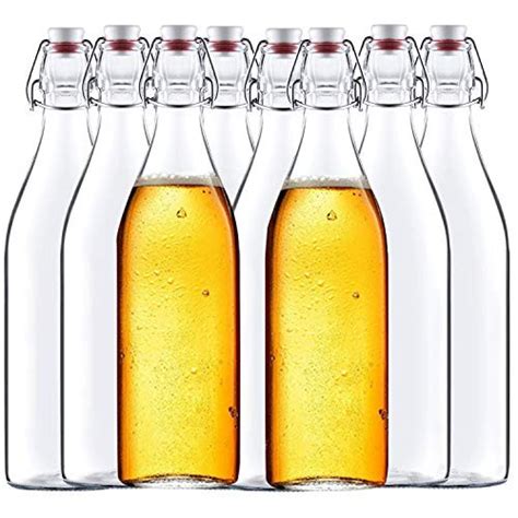 32 Oz Clear Glass Bottles With Air Tight Lidseasy Cap Bottles For Beer