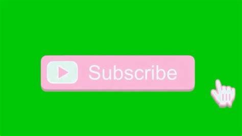 Pink Animated Subscribe Button Green Screen Youtube Otosection