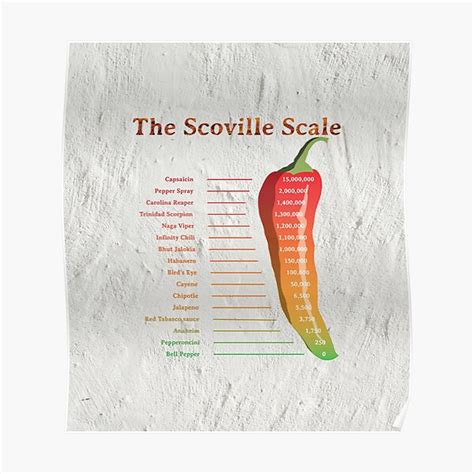 Scoville Scale Poster Peppers Hotness Scale Hot Pepper India