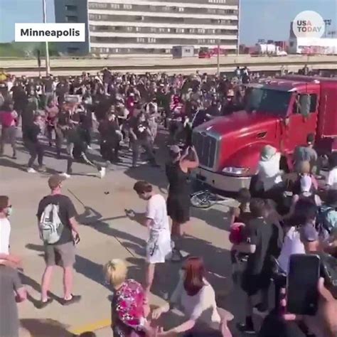 Semi Truck Drives Into Crowd Of Protesters In Minneapolis