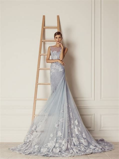 Feminine And Tender Blue Wedding Dress Design Ideas