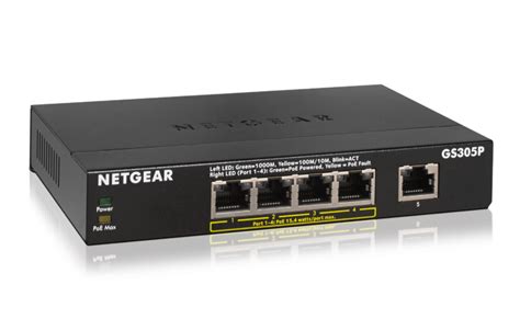 Netgear Gs305p Switch Unmanaged Switch Gigabit Ethernet Poe A 5 Porte