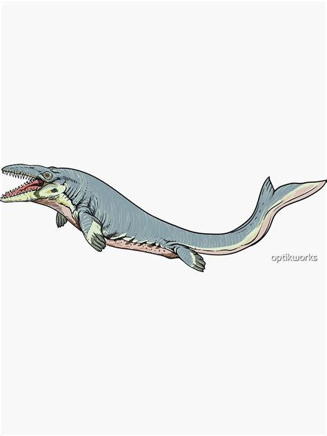 Pegatina Mosasaurus I Reptil Marino Cretácico Fósiles De Optikworks