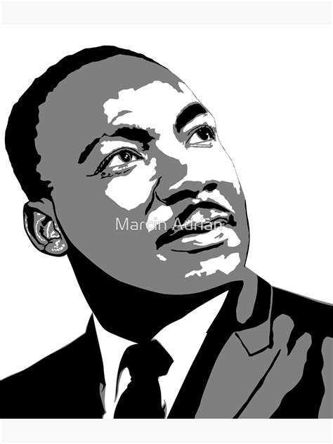 Martin Luther King Mlk Black And White Silhouette Illustration Art