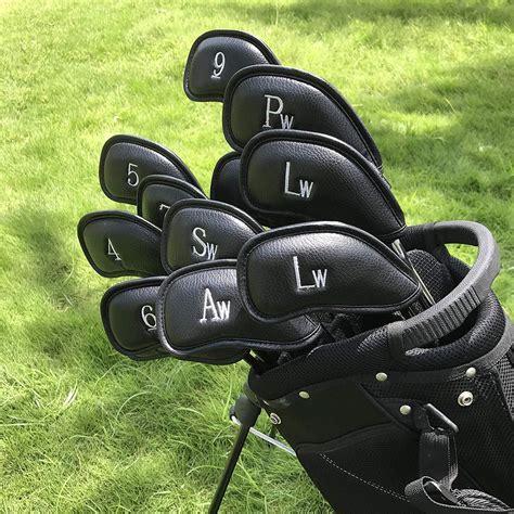 12x Headcover Leather Golf Iron Head Cover Fit Callaway Ping Taylormade