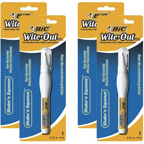 White Out Shaken Squeeze Correction Pen 4 Pcs Sku 1849482ma Sold As