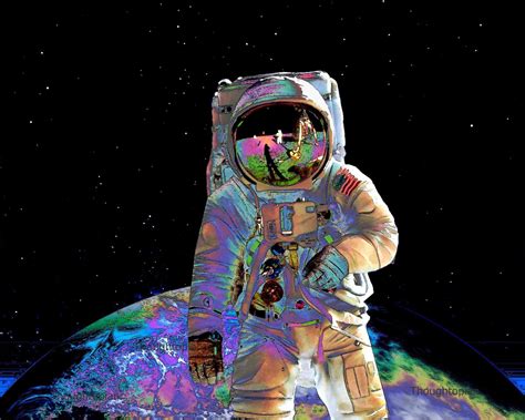 Visionary Astronaut Art Print 8 X 10 Outer Space Cosmic Visionary