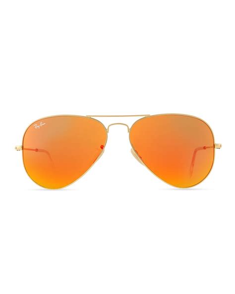 Ray Ban Aviator Sunglasses With Flash Lenses In Metallic Lyst
