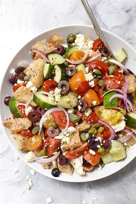 Greek Style Panzanella Bread Salad Recipe