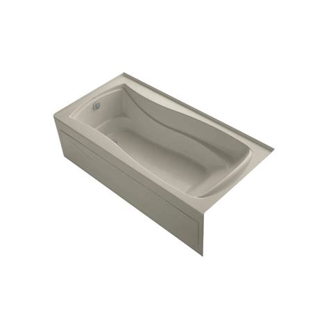 Left drain soaking tub in white is designed to fit 5 ft. KOHLER Mariposa 6 ft. Left Drain Rectangular Alcove ...