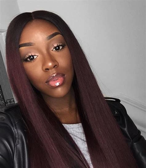 Black Woman Fierceness Hair Color For Dark Skin Burgundy Hair Wine