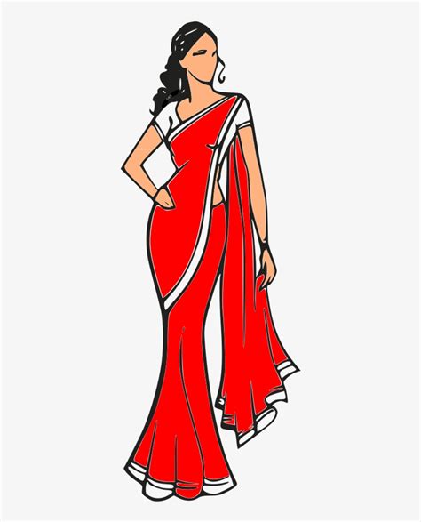 Big Image Women In Saree Clipart Free Transparent Png Download Pngkey