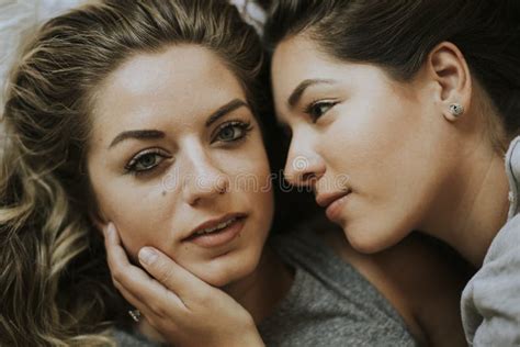 lesbian couple together in bed stock image image of girlfriends adult 125060153