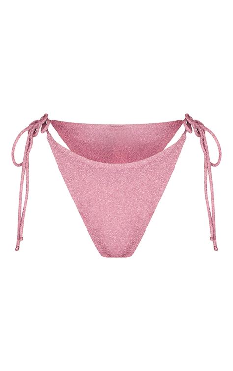 Baby Pink Glitter Triangle Bikini Top Prettylittlething Ca