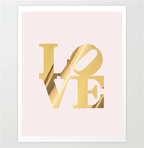 Love Sign Philadelphia Gold Foil Print Robert Indiana Love Etsy