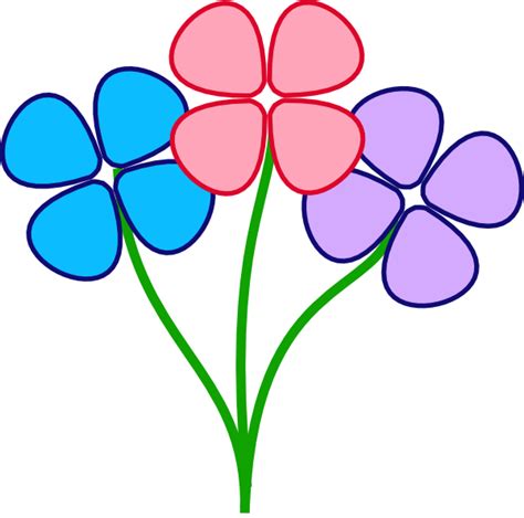 Three Pretty Flowers Clip Art At Vector Clip Art Online