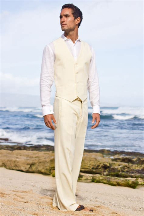 Mens Custom Silk Blend Suit Beach Wedding Island Importer