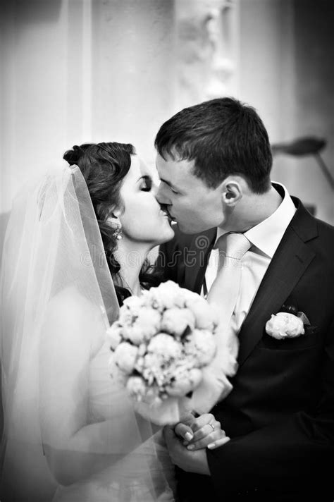 Romantic Kiss Bride And Groom Stock Photo Image Of Beloved Kissing