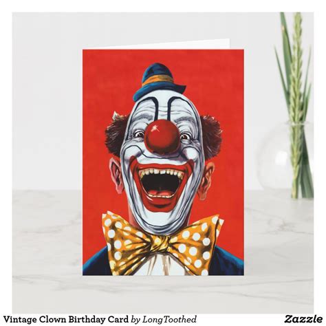 Vintage Clown Birthday Card In 2021 Vintage Clown Clown