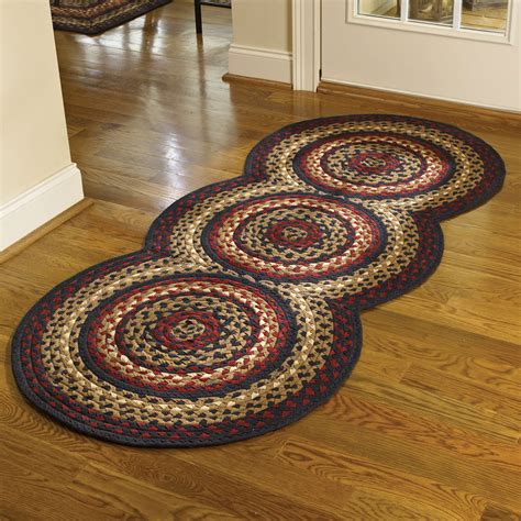 Country Park Designs Black Cotton Braided Area Rug Red Cream - Walmart