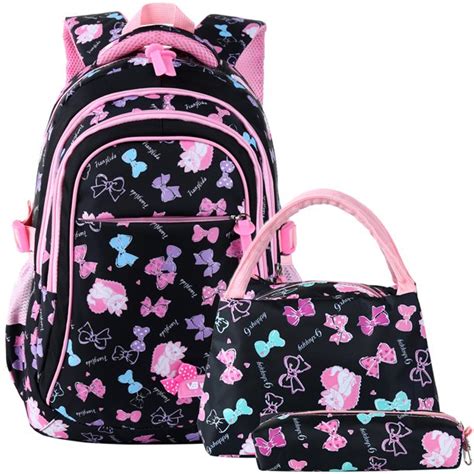 Vbiger Vbiger Nylon Kids Backpack Set 3pcs Casual School Bag For