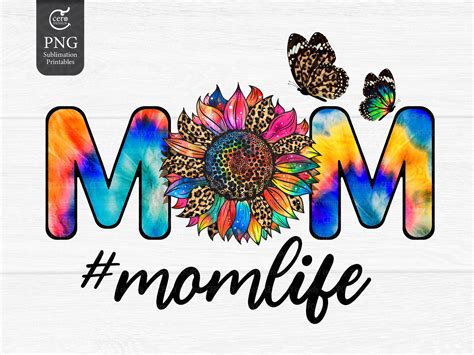 Mom Life Tie Dye Sunflower Sublimation Graphic By Feelplus Creator