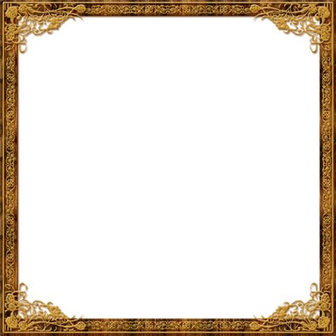 Download Hd Gold Square Frame Golden Frame Border Transparent