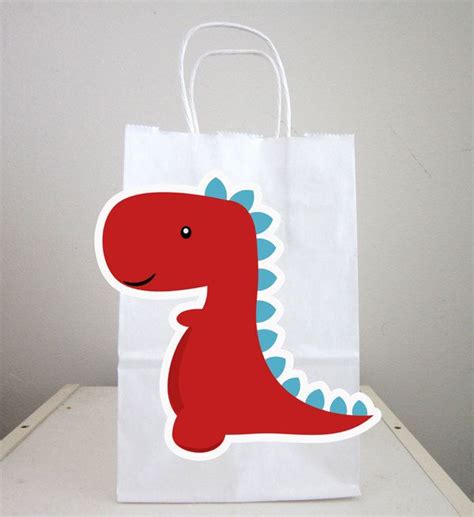 Dinosaur Goody Bags Dinosaur Favor Bags Dinosaur Party Bags Red And