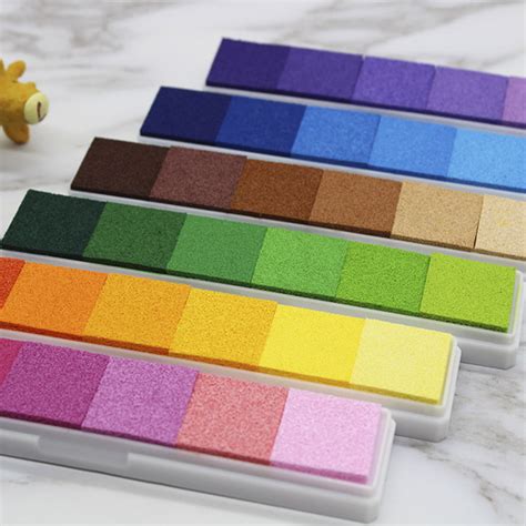 Gradient Color Ink Pads Stamps Colorful Rubber Stamp Pad Diy Craft