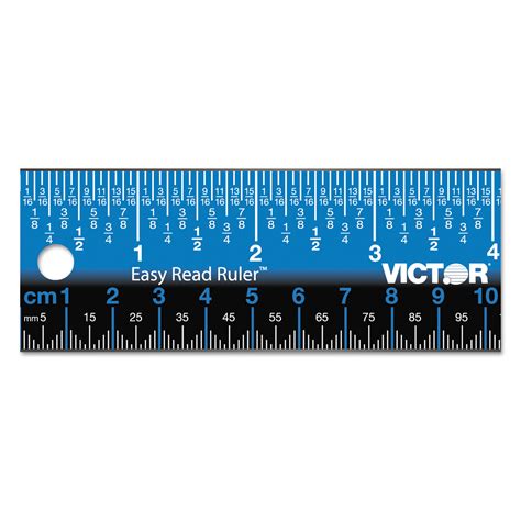 Easy Read Stainless Steel Ruler Standardmetric 18 Blue