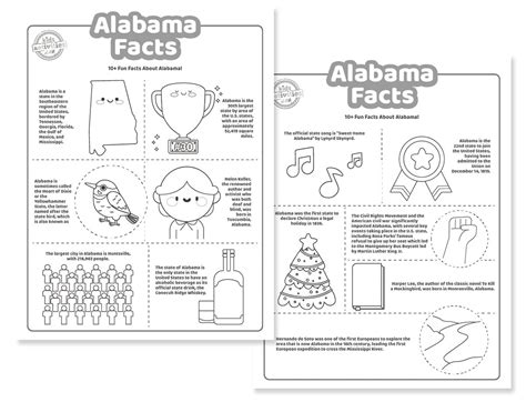 12 Fun Facts About Alabama Coloring Pages Kids Activities Blog