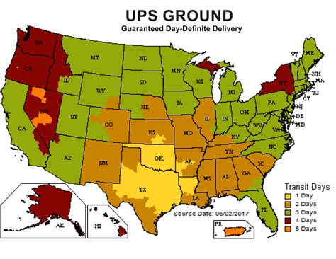 Ups Ground Shipping Zones Map