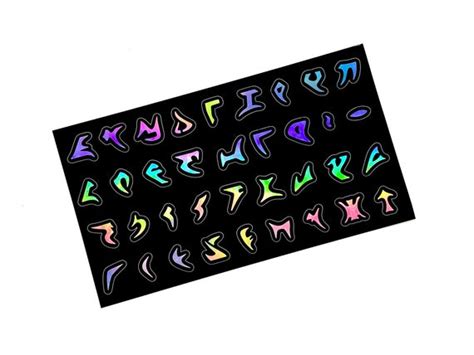 Holographic Klingon Alphabet Sticker Sheet Tng Stickers Etsy