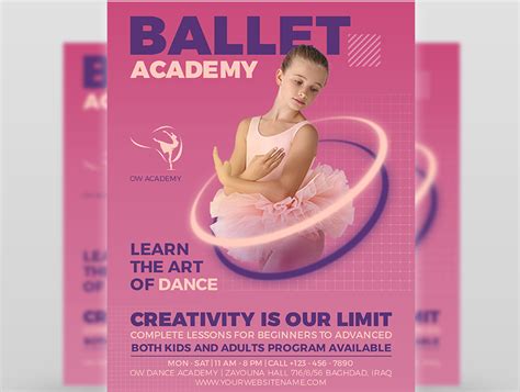 Ballet Dance Academy Flyer Template By Owpictures On Dribbble