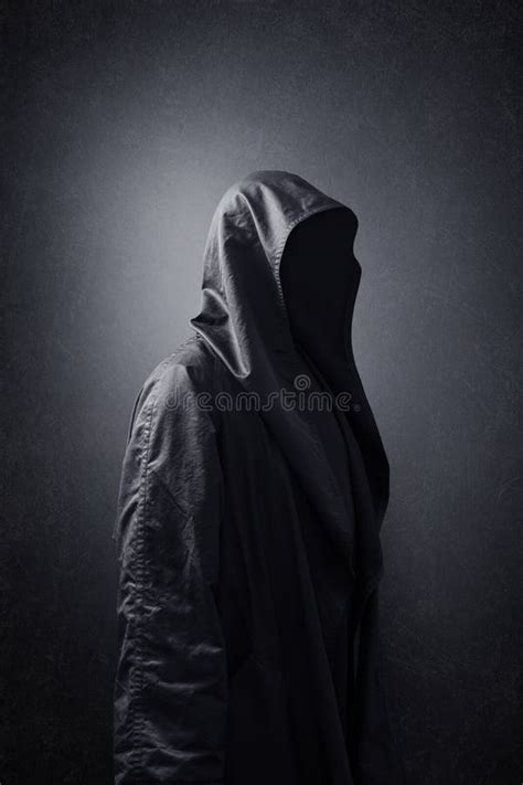 Scary Figure In Hooded Cloak Stock Image Image Of Ghost Cloak 198330257