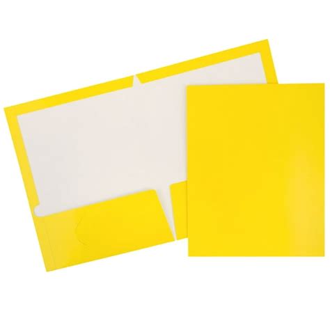 Jam Glossy Two Pocket Folders Yellow 6pack