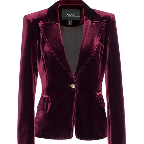 Nissa Elegant Velvet Jacket Burgundy In 2020 Velvet Jackets Women