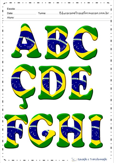 Moldes De Letras Do Alfabeto Do Brasil Para Imprimir Educação E