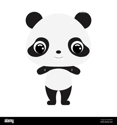 Cute Baby Panda Cartoon Character For Decoration And Design Of The