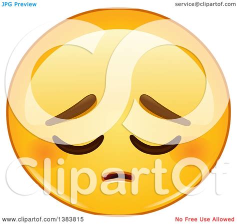 Clipart Of A Cartoon Pensive Yellow Emoji Smiley Face Emoticon